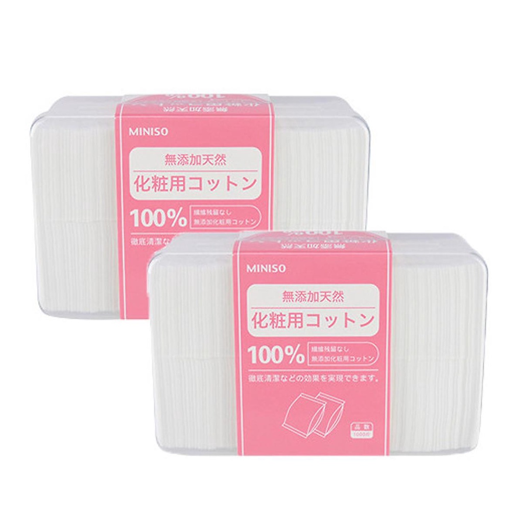 Bông tẩy trang Miniso Nhật Bản bông mềm gói 180 miếng/ hộp 1000 miếng  - Muadomoi
