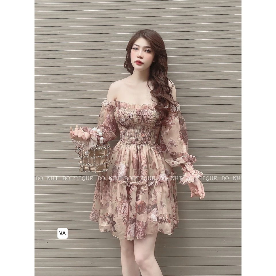 Váy Hoa Bệt Vai Sexy Nữ Tay Bồng Kiểu Dáng Hàn Quốc Hàng Loại 1 | BigBuy360 - bigbuy360.vn