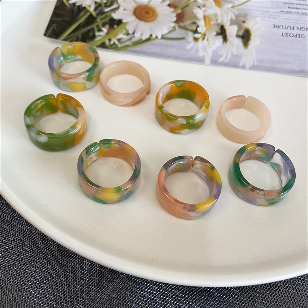 Nhẫn Acrylic Dày Dặn Nhiều Màu Sắc Thời Trang Mùa Hè Cho Nữ