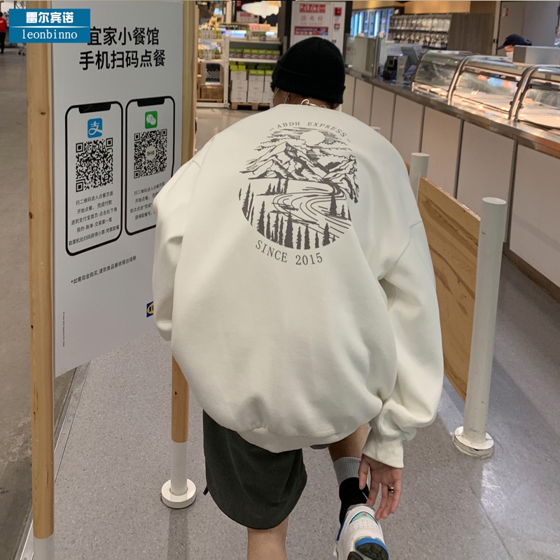 Áo Sweater Tay Dài Cổ Tròn Lót Nhung Dày Dặn Màu Trơn Thời Trang Mùa Đông Hàn Quốc Cho Nam Size M-3Xl