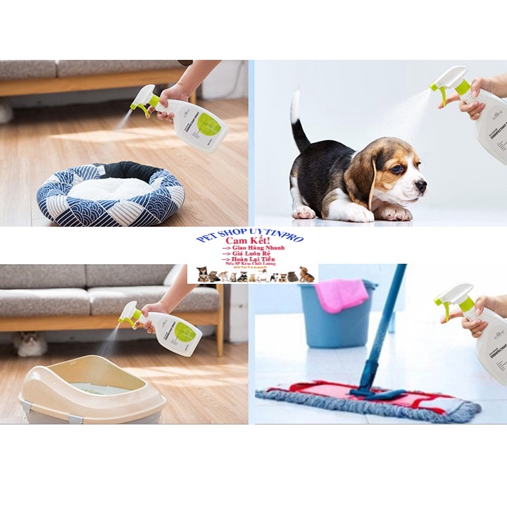Chai xịt EnOug Disinfectant Spray 500ml Khử mùi hôi Diệt vi khuẩn Diệt nấm mốc Khu vực nuôi Chó mèo Thú cưng