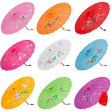 ô cổ trang trẻ em 60cm vải vẽ hoa size bé đường kính 60 cm chụp hình múa biểu diễn dù cổ trang (không có ô trắng)