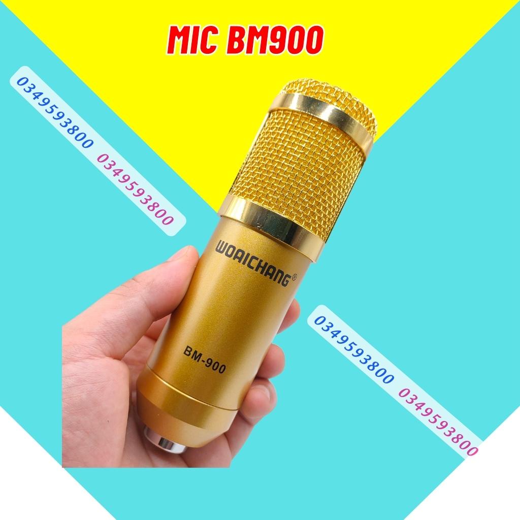 Mic thu âm BM900 Vàng Kết hợp nhiều dòng soundcard K10 và K300,H9,V8,V10 âm thanh cực hay