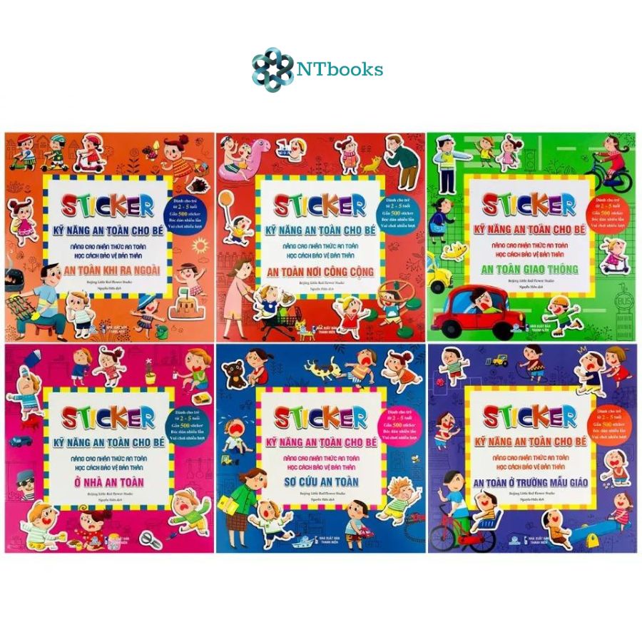 Sách Bộ 6 cuốn Sticker Kỹ năng an toàn cho bé