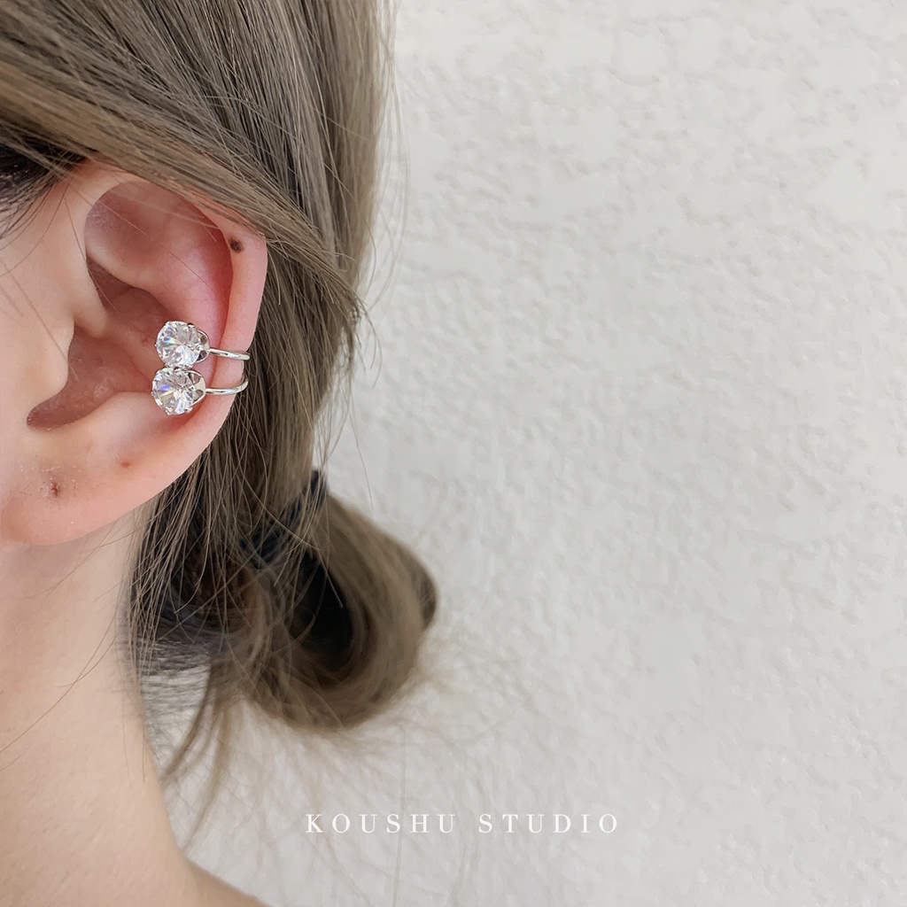 Khuyên Tai Đính Đá Phong Cách Hàn Quốc Đơn Giản Dễ Phối Đồ Dành Cho Nữ