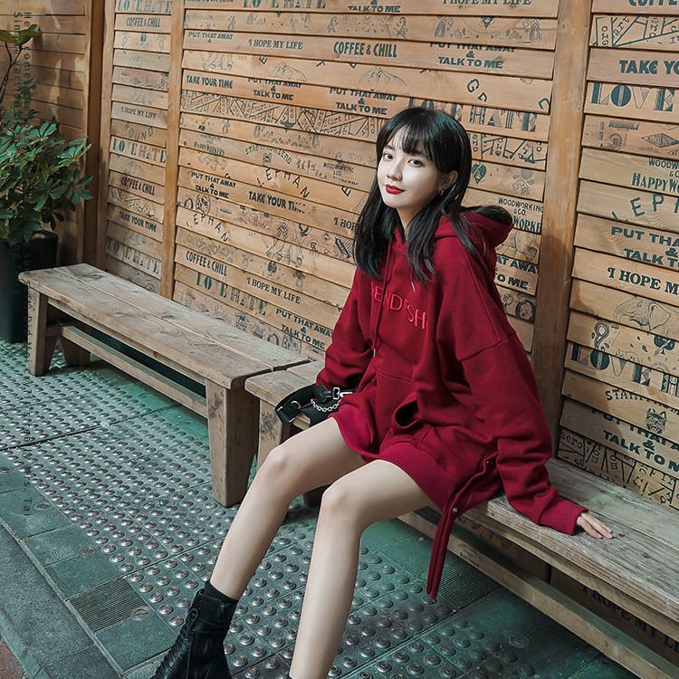 Áo hoodie dáng rộng đơn giản thời trang dành cho nữ