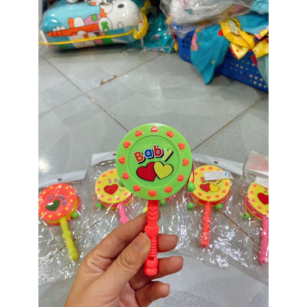 Đồ chơi trống lắc mini kích thích giác quan nhìn cho bé sơ sinh