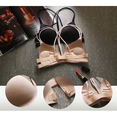 Áo ngực cài trước Sexy Su đúc không gọng dây chéo mỏng kháng khuẩn AOLOT19
