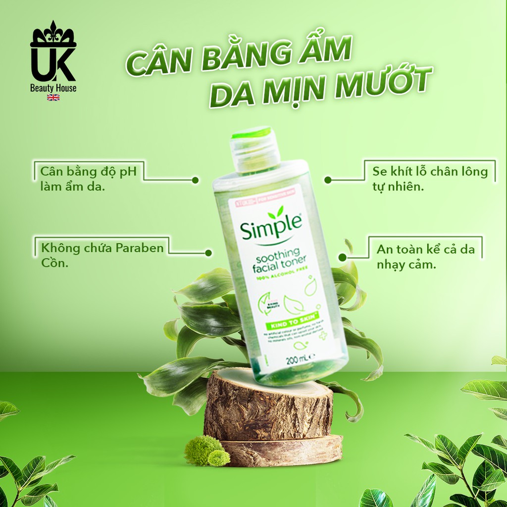 COMBO CÂN BẰNG, DƯỠNG ẨM SÂU SIMPLE (TONER 200ML + KEM DƯỠNG 125ML)