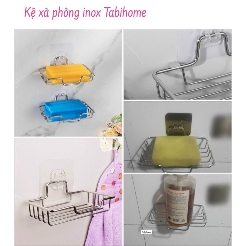 [ XẢ XẢ XẢ XẢ ] Khay Kệ Inox dán tường để xà bông phòng tắm siêu dính (9905)