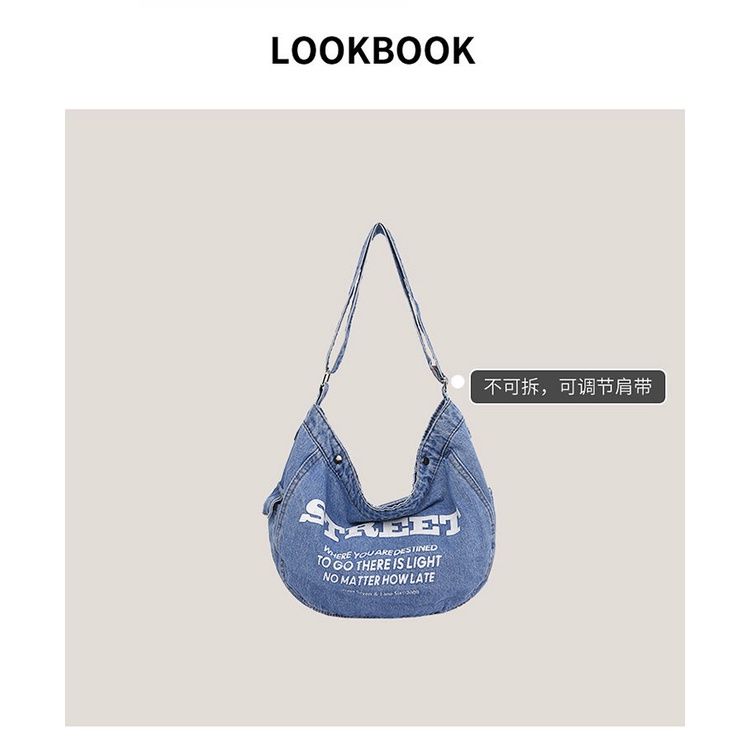 Túi Xách Đeo Chéo Vải Denim Thời Trang Hàn Quốc Hàng Mới 2022 Dành Cho Nữ