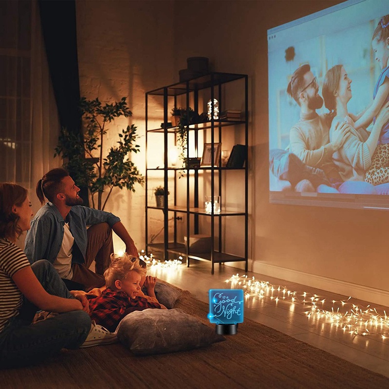 Đế đèn LED ban đêm 3D với 4 tấm Acrylic trong suốt 4 điều khiển từ xa có thể điều chỉnh 16 màu cho quầy Bar phòng trẻ em