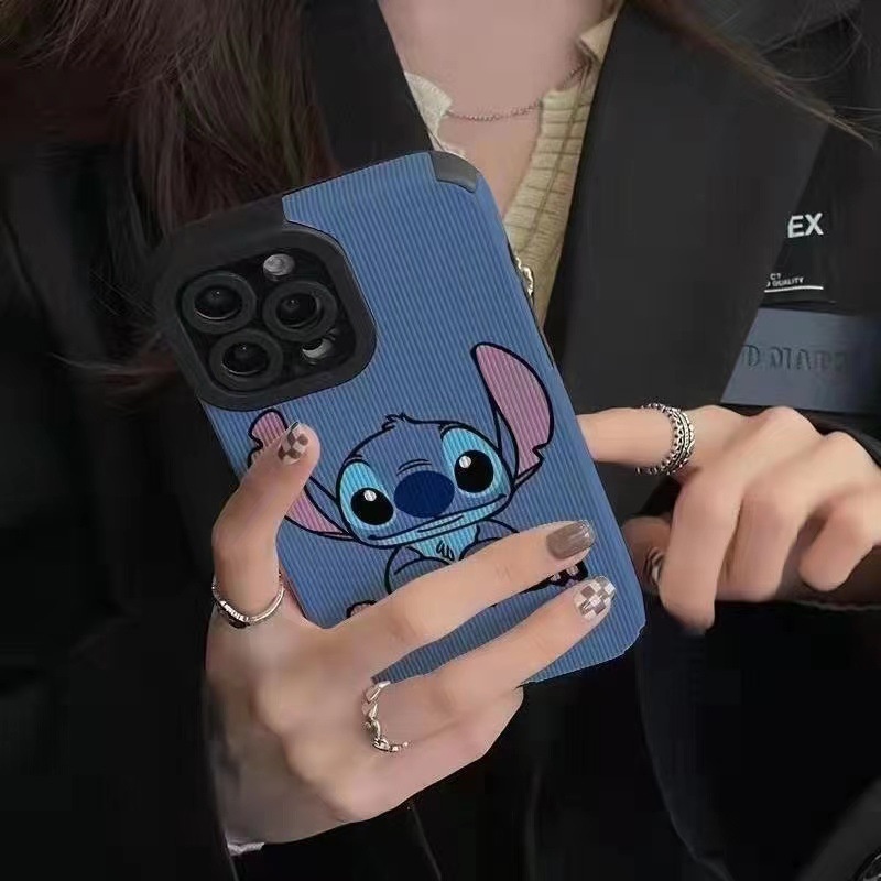 Ốp Điện Thoại Da Cừu Mềm In Hình Stitch Cho iphone 14 promax 14 plus 6 / 7 / 8plus / X / Apple 11 12 13 13promax