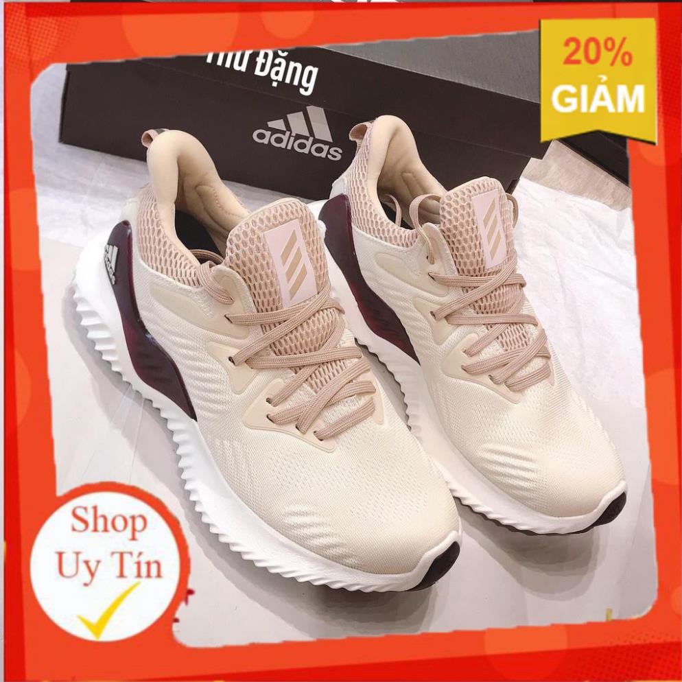 [HẠ GIÁ] [ Giá CTV + Full box ] Giày alphabounce kem gót tím _