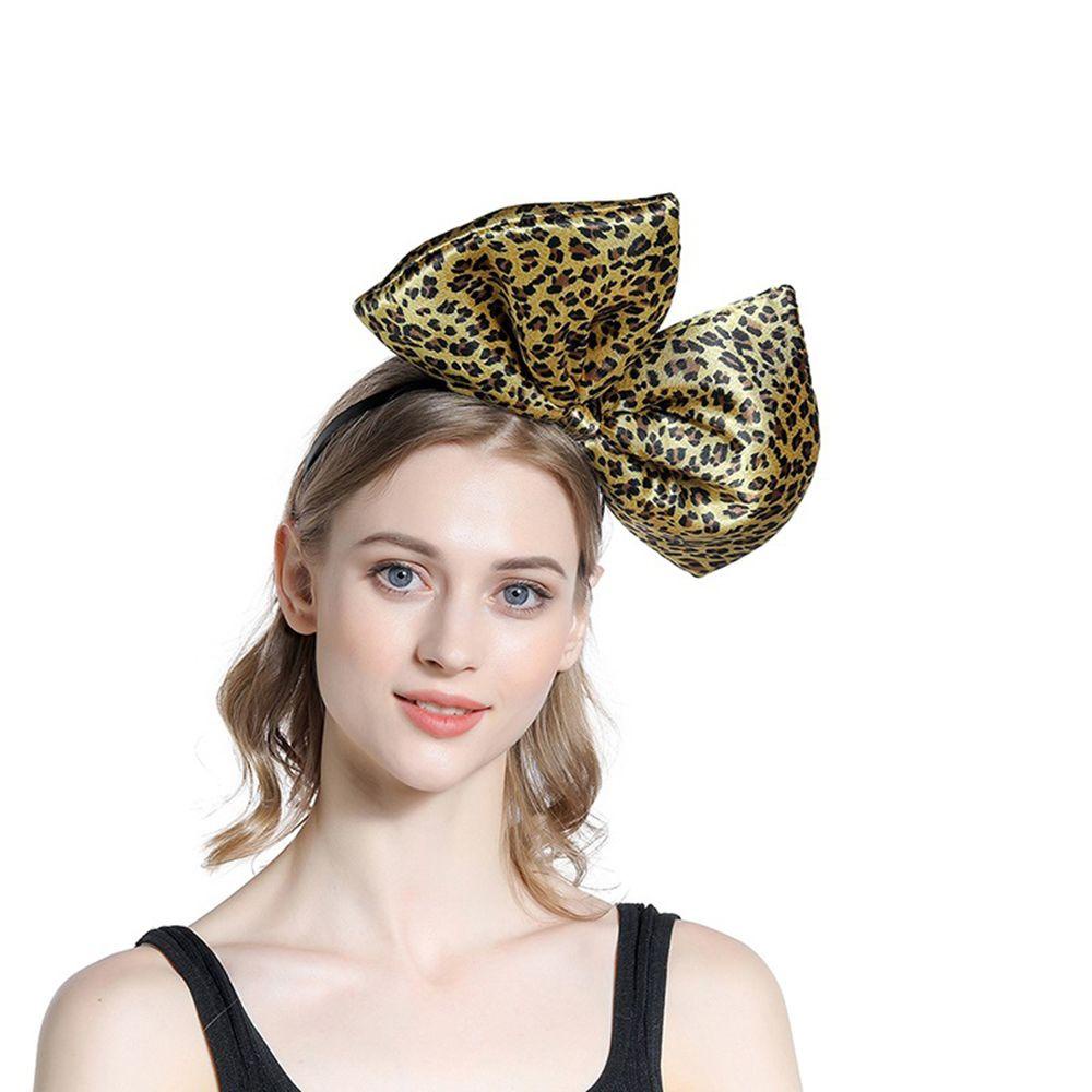 Băng Đô Cài Tóc Thắt Nơ In Họa Tiết Da Báo Cá Tính Dễ Thương Dành Cho Nữ