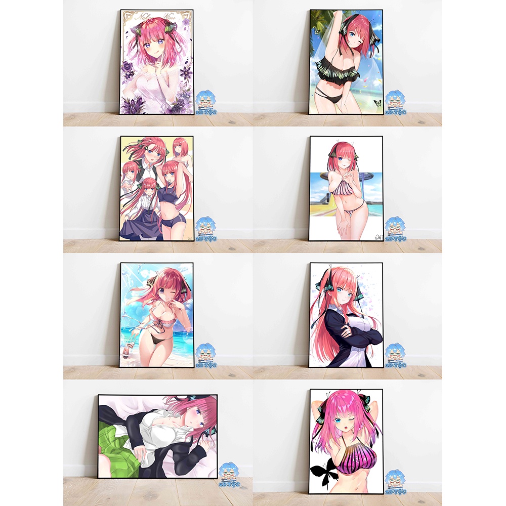 TRANH POSTER A3 DÁN TƯỜNG NAKANO NINO (7) ANIME NHÀ CÓ 5 NÀNG DÂU - 2D TỘC SHOP