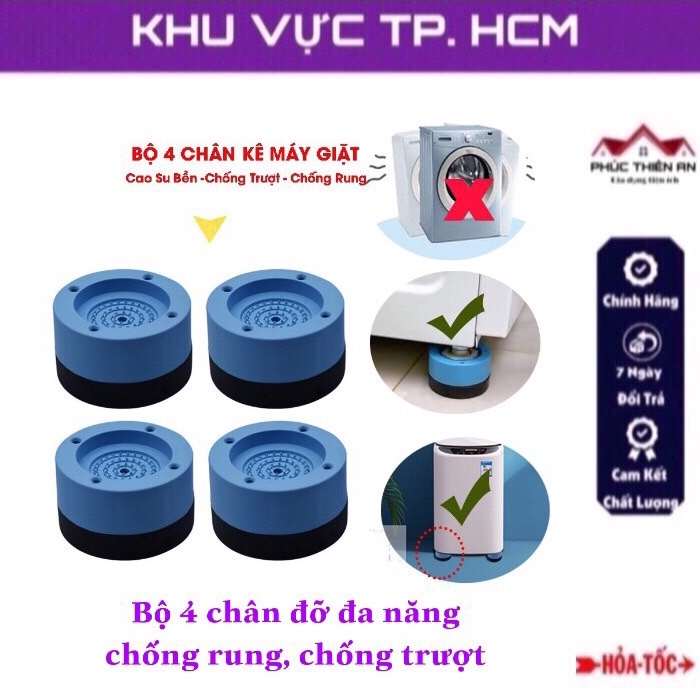 Bộ 4 chân đỡ máy giặt, tủ lạnh đa năng - chống rung, chống trượt