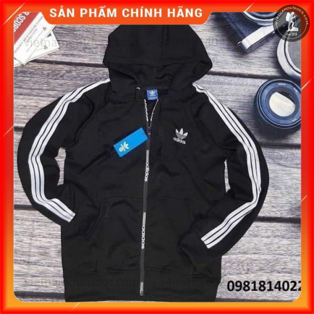 [ OUT DOOR ] Áo khoác 3 sọc dây kéo chữ trẻ trung [BẢO HÀNH TRỌN ĐỜI]