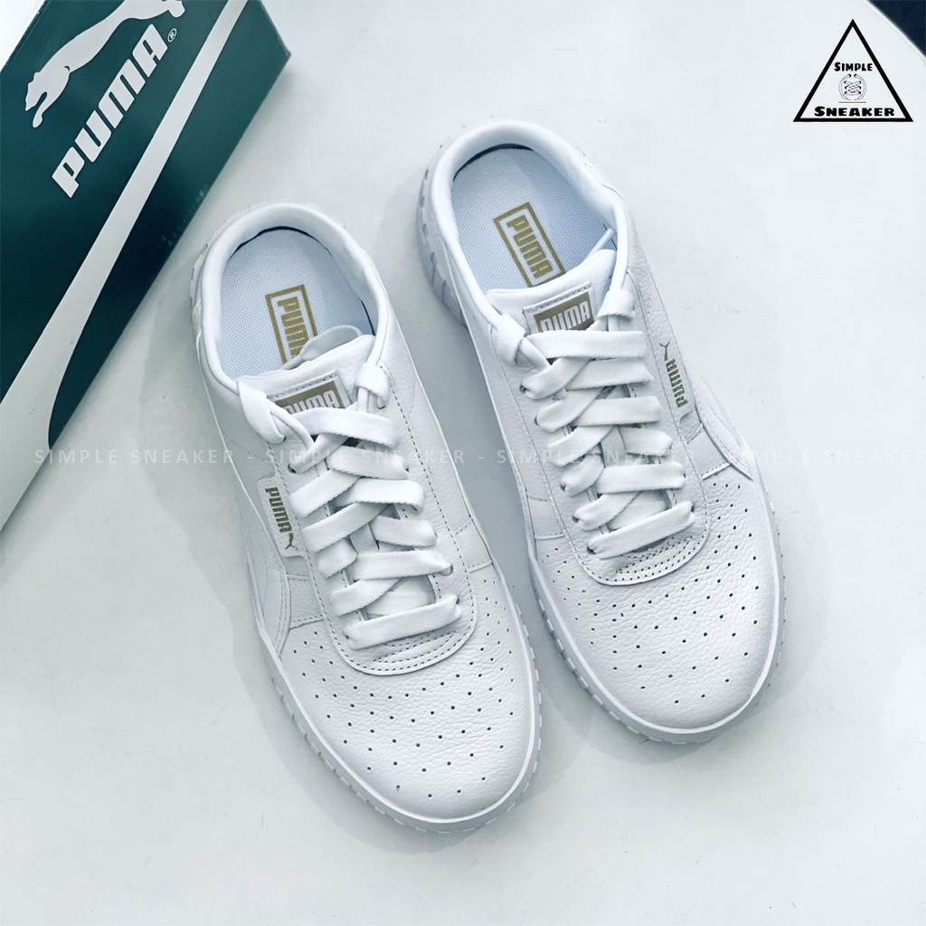 Giày Sục Nữ Puma Cali Mule Chính Hãng Giày Đạp Gót Puma Wms Cali Mule White Metallic - Simple Sneaker