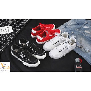 Giày Bata nữ 3 màu đen đỏ trắng - Mã B2