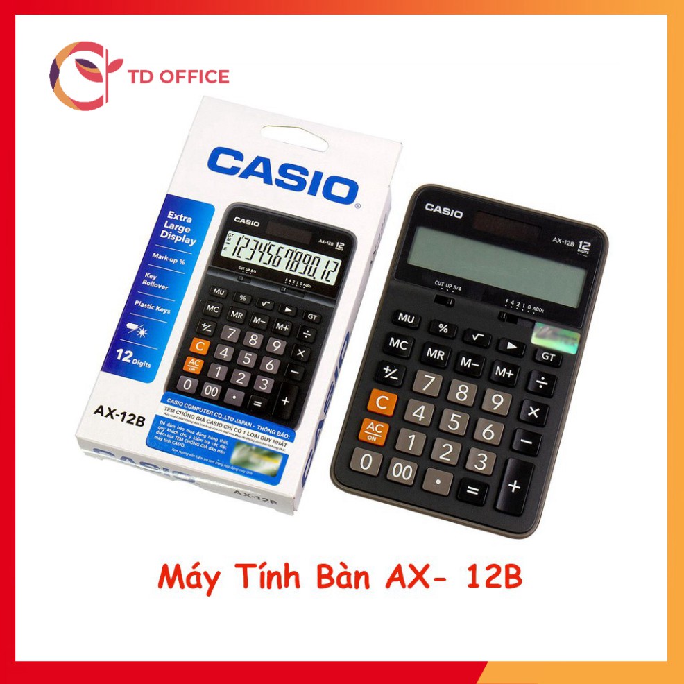 [Có sẵn] [Ảnh thật] Máy Tính Để Bàn AX-12B - Máy tính Casio Cầm Tay Để Bàn Tính Cho Shop - Bảo hành 6 tháng
