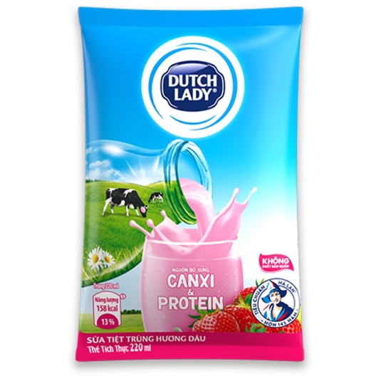 Sữa bịch Cô Gái Hà Lan -Dâu 210ml(48b/thùng)