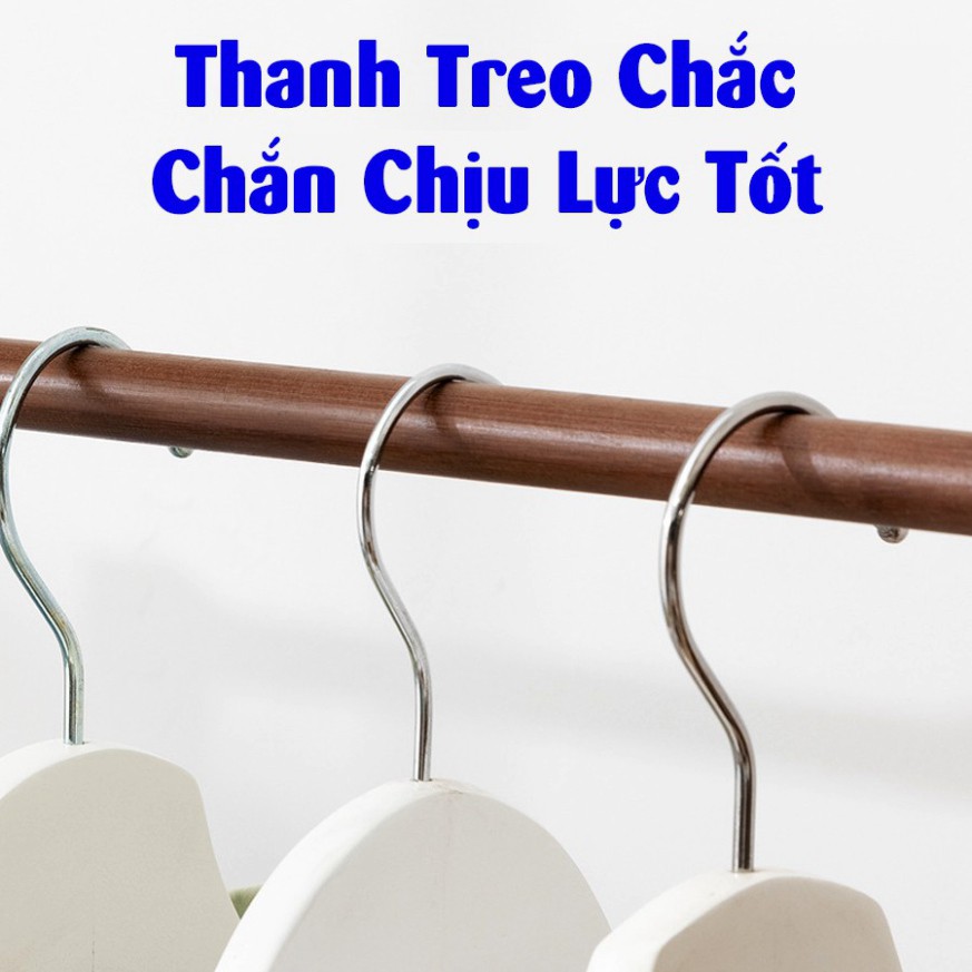 Giá treo quần áo đa năng hình chữ A 100 Đốt gỗ tre - Kệ phơi đồ có chỗ để giày tiện lợi