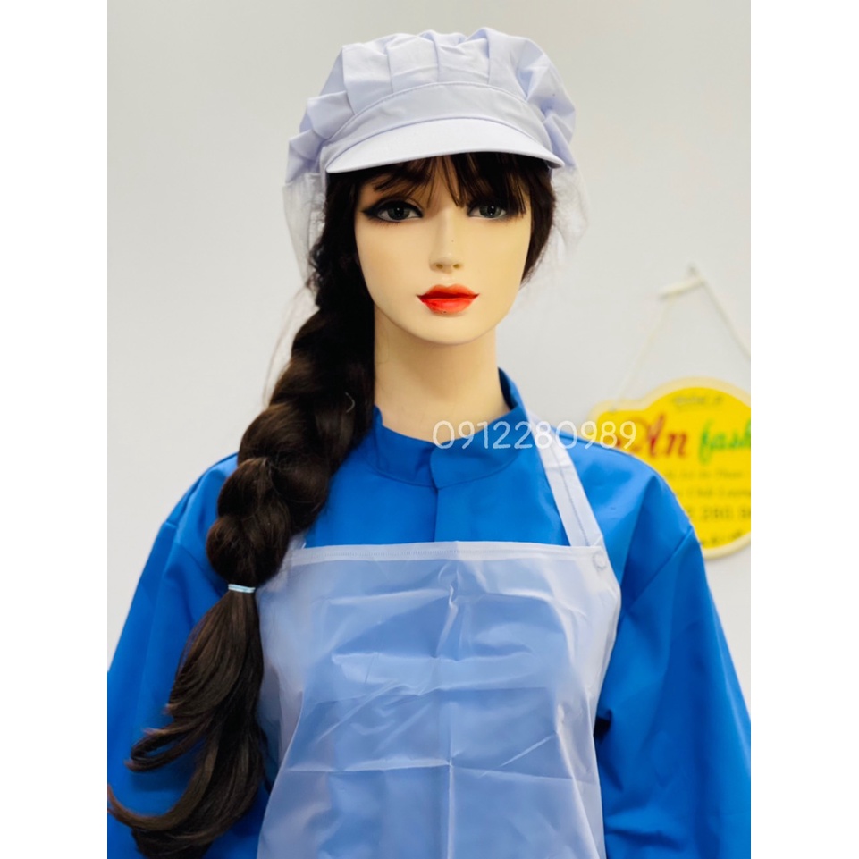 Tạp dề yếm trong suốt chống thấm nước , Tạp dề thủy sản _ Hình chụp thật