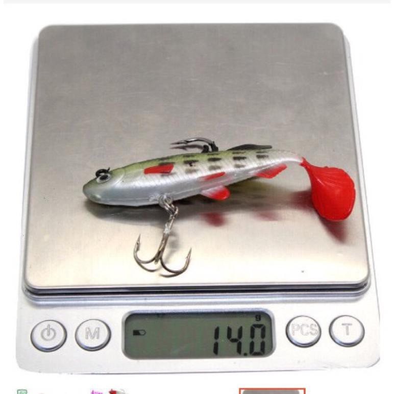 Mồi câu cá giả mềm 90mm/14g có 6 màu đồ câu FISHING_HD