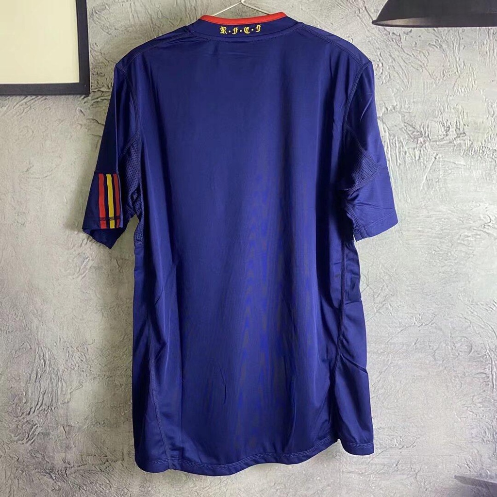 Áo Thun Bóng Đá Tay Ngắn Phong Cách Vintage Tây Ban Nha 2010 Size s-2xl