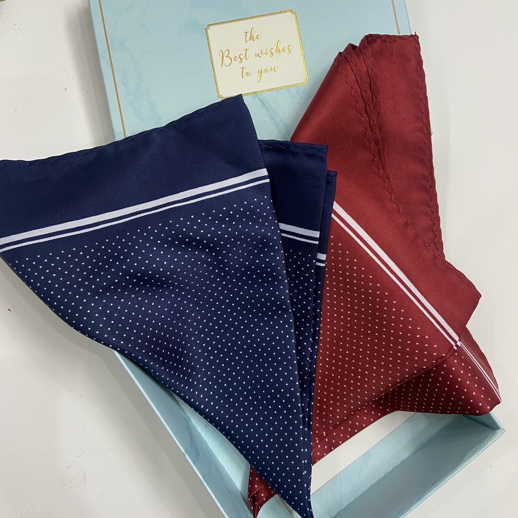 [Hàng mới] [Pocket square] Khăn cài túi áo vest bản 33x33cm