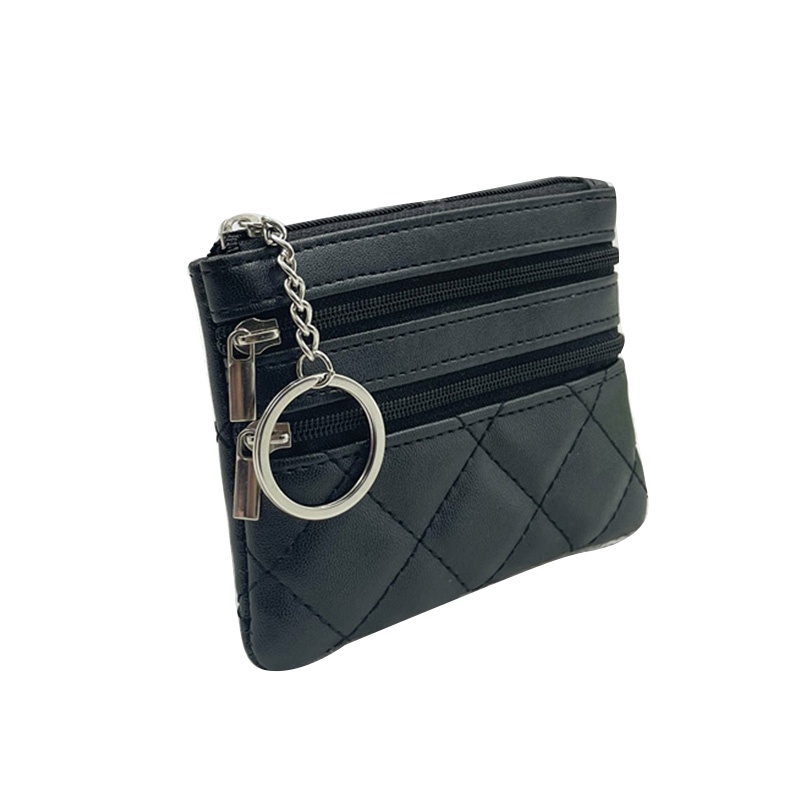 Ví Ngắn Siêu Mỏng Mềm Mại Nhiều Ngăn Đựng Thẻ Phối Khóa Kéo Cho Nữ