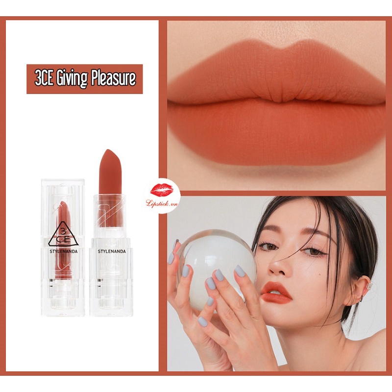 Son Thỏi Lì 3CE Soft Matte Lipstick Vỏ Trong Suốt Cho Làn Môi Mịn Màng Ẩm Mượt