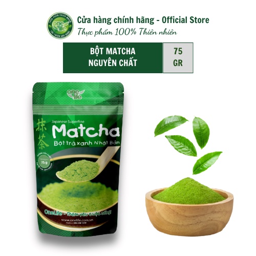 Bộ Sản Phẩm Bột Matcha Trà Xanh Nhật Bản ONELIFE hòa tan uống liền, giảm cân, không đường