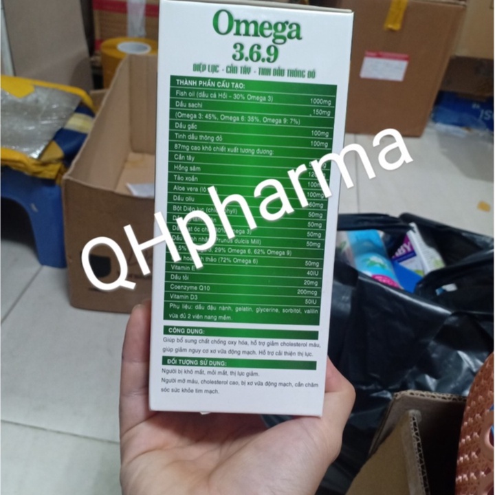 Viên uống Omega 369 Diệp lục hộp 100 viên.