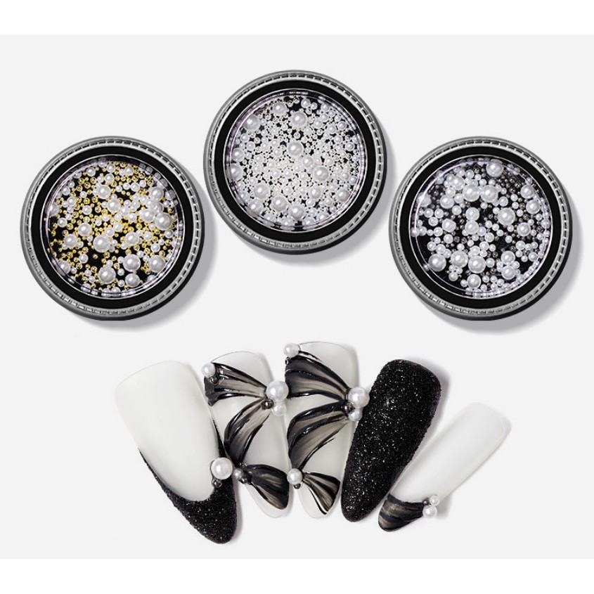 Set bi mix trai ngọc trang trí móng