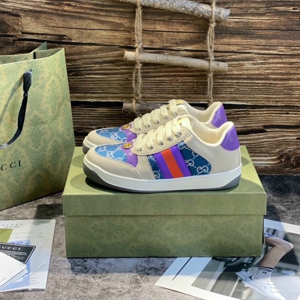 Giày thể thao GG 3 vạch GC 𝐒ơ𝐧 𝐓ù𝐧𝐠 hàng cao cấp cực chất màu tím.