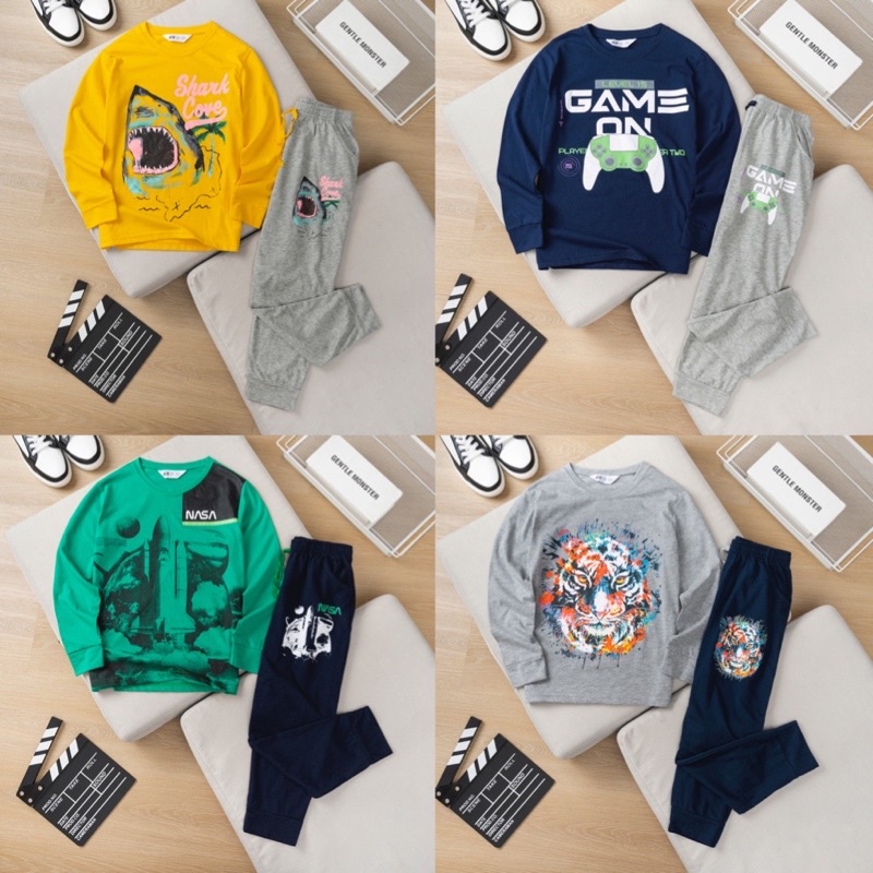 Bộ hm thun cotton dài tay bé trai size đại 22-56kg