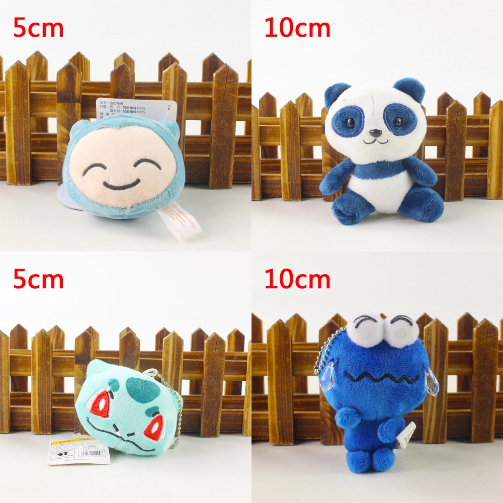 Set 5 Thú Nhồi Bông Hình Pokemon Snorlax Bulbasaur Panda ELMO COOKIEMONSTER Hoạt Hình Dễ Thương