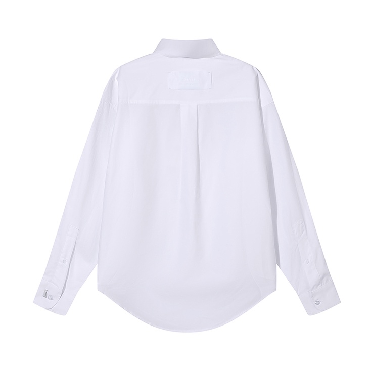 Áo Sơ Mi Màu Trơn Mô Phỏng Vải Tencel Unisex