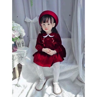 Váy nhung mềm xuất bé gái
