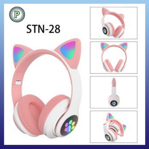 Tai Nghe Bluetooth Chụp Tai Không Dây | Tai Nghe Bluetooth Tai Mèo Có mic, Chống Ồn, Đèn Led Đổi Màu | BigBuy360 - bigbuy360.vn