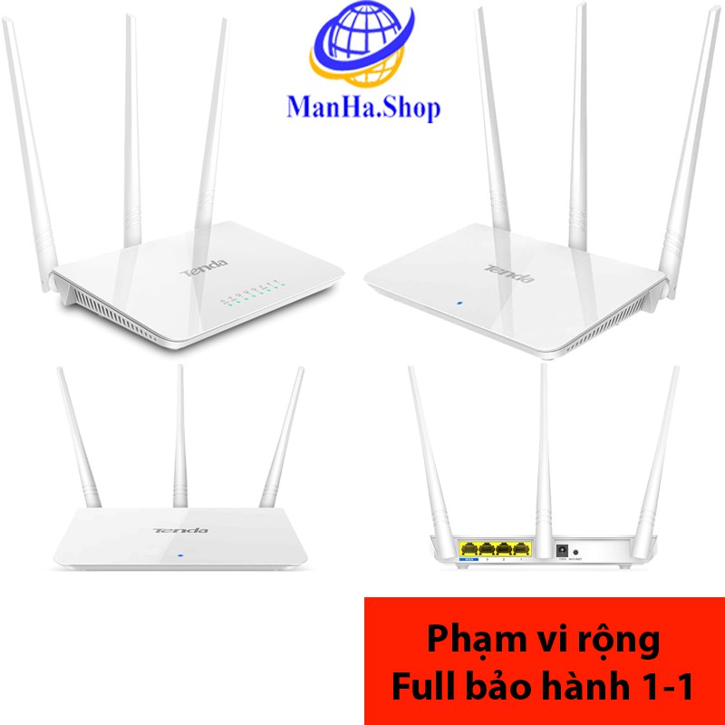 Bộ phát wifi Tenda F3 3 râu xuyên tường cao cấp, bộ phát wifi băng tần chuẩn tốc 300M, MDT105