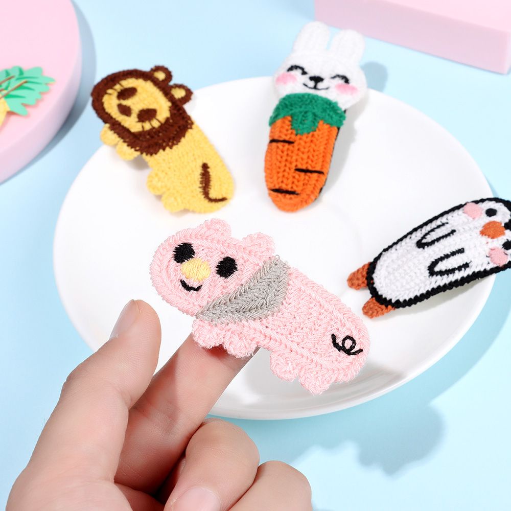 Kẹp tóc hình thỏ/chim cánh cụt đan len phong cách Nhật Bản/Hàn Quốc dễ thương