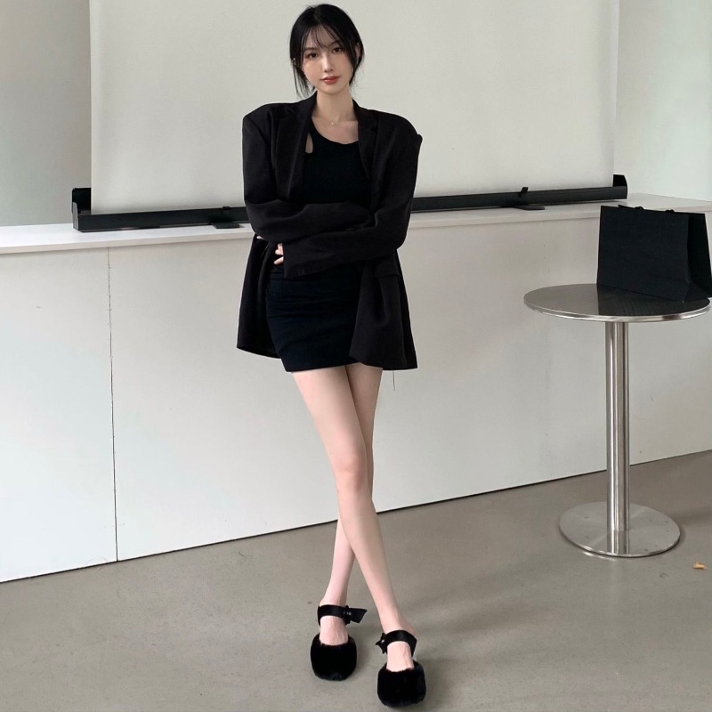 COZOK Đầm Tay Dài Dáng Ôm Thời Trang Quyến Rũ Cho Nữ