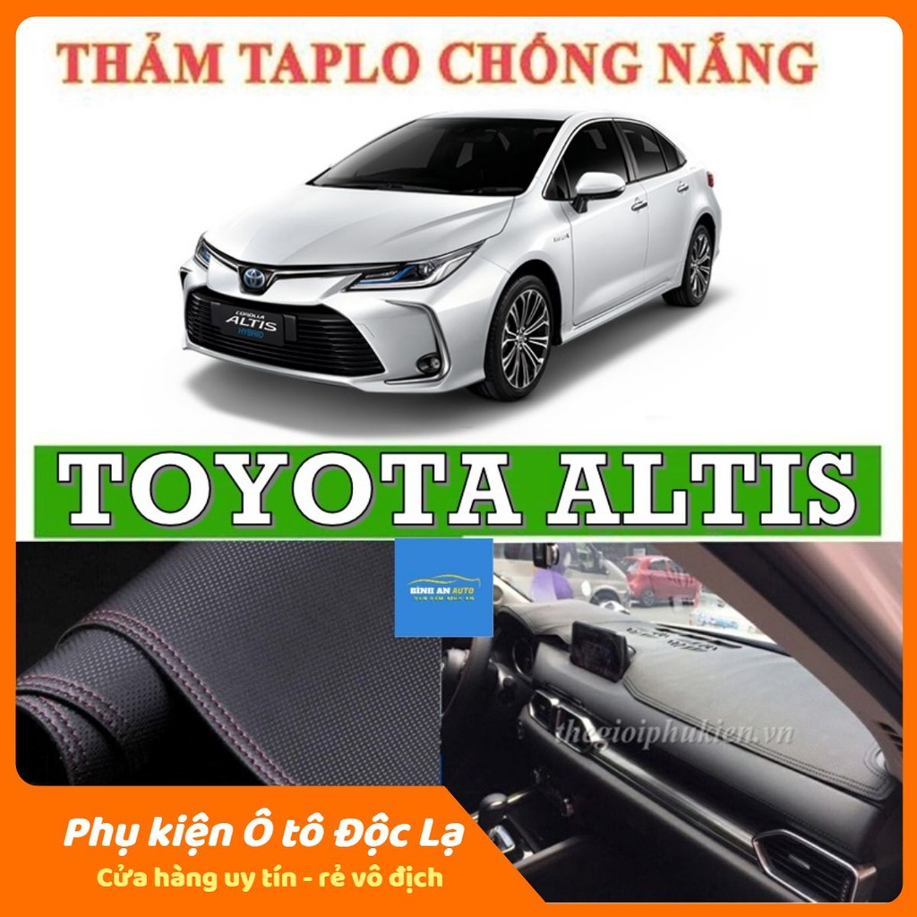 Thảm taplo Toyota Altis 2014 - 2021 vân Cacbon 3 lớp cao cấp, chống nóng, bảo vệ ô tô hiệu quả