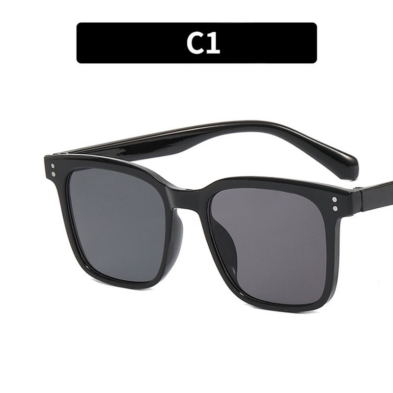 (KIQI-FASHION) COD Kính Mát Gọng Vuông Lớn Chống Tia Uv400 Thời Trang Cá Tính Cho Nam Và Nữ