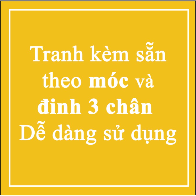 Bộ tranh gia đình trang trí không gian phòng khách phòng ăn phòng ngủ gồm 3 tranh 40x60cm kèm đinh 3 chân treo