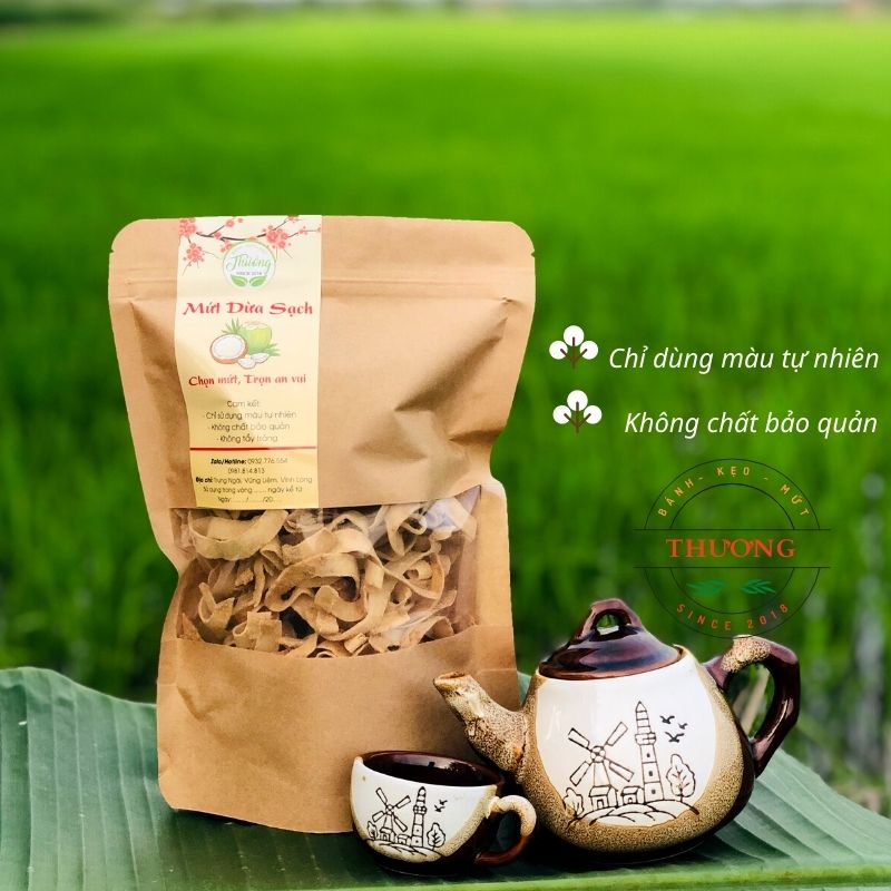 Mứt dừa non mềm 100% nhà làm màu tự nhiên không chất bảo quản | BÁNH KẸO MỨT THƯƠNG