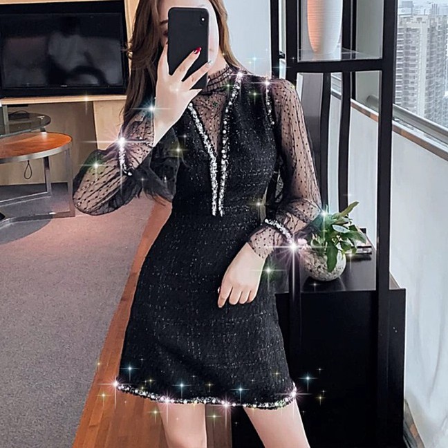 [Sẵn Hàng]♥️Set Váy Dạ Đính Ngọc+Áo Ren Ulzzang Đen-Trắng(ảnh thật)Size S,M,L